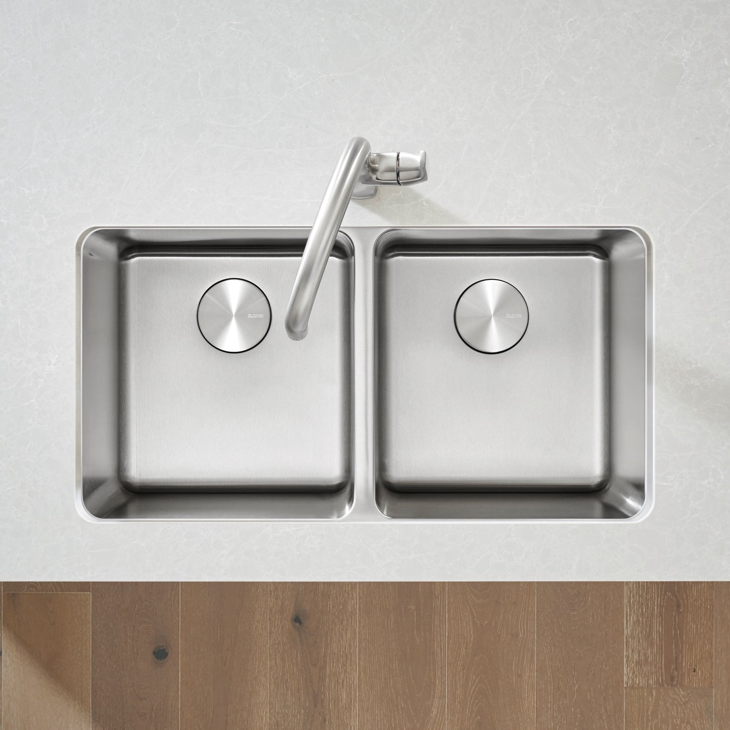 Satin Polished Finish - BLANCO Formera 33" 50/50 Double Bowl Undermount Stainless Steel Kitchen Sink