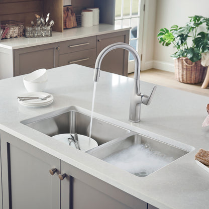 Satin Polished Finish - BLANCO Formera 33" 60/40 Double Bowl Undermount Stainless Steel Kitchen Sink