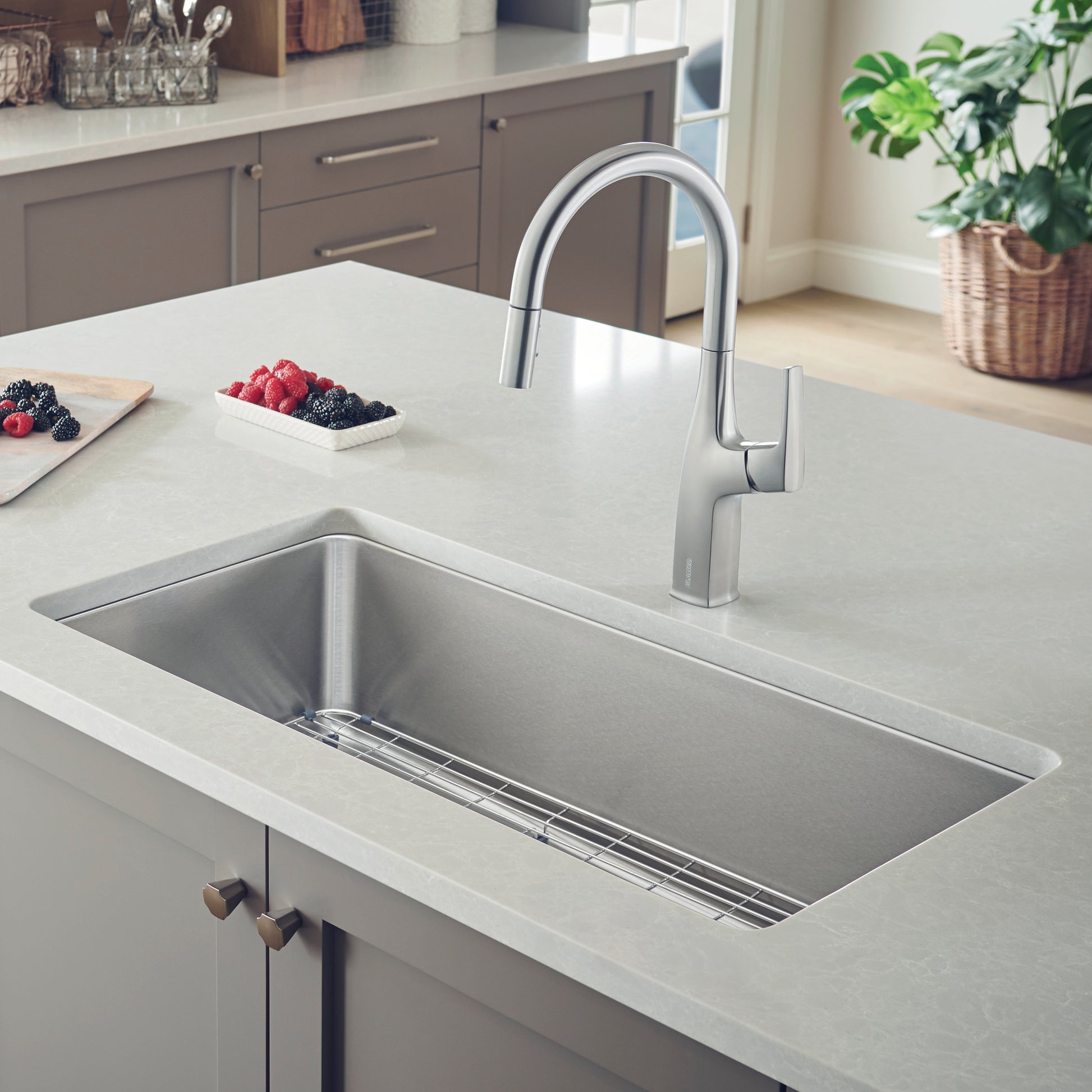 Satin Polished Finish - BLANCO Formera 33" Super Single Undermount Stainless Steel Kitchen Sink