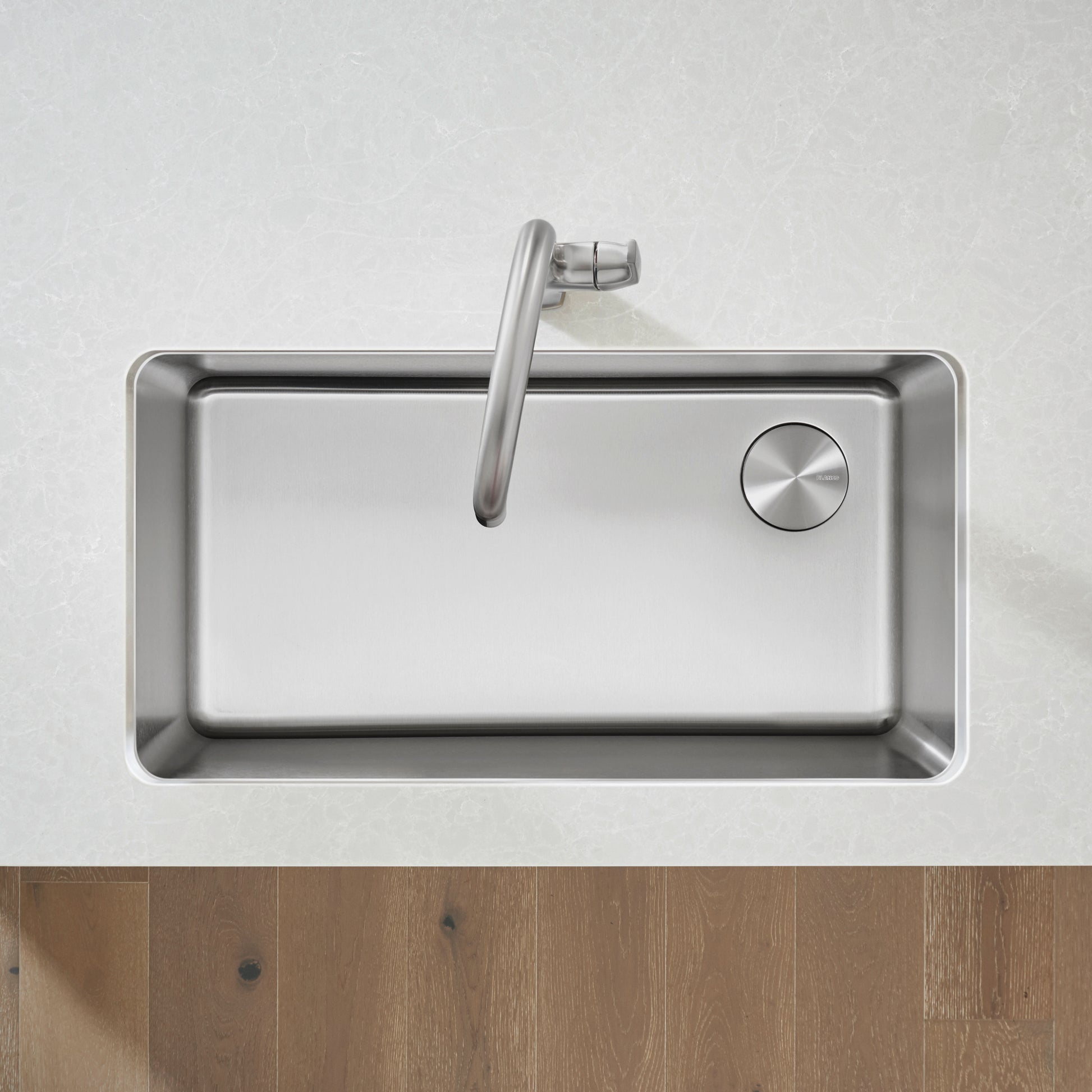 Satin Polished Finish - BLANCO Formera 33" Super Single Undermount Stainless Steel Kitchen Sink