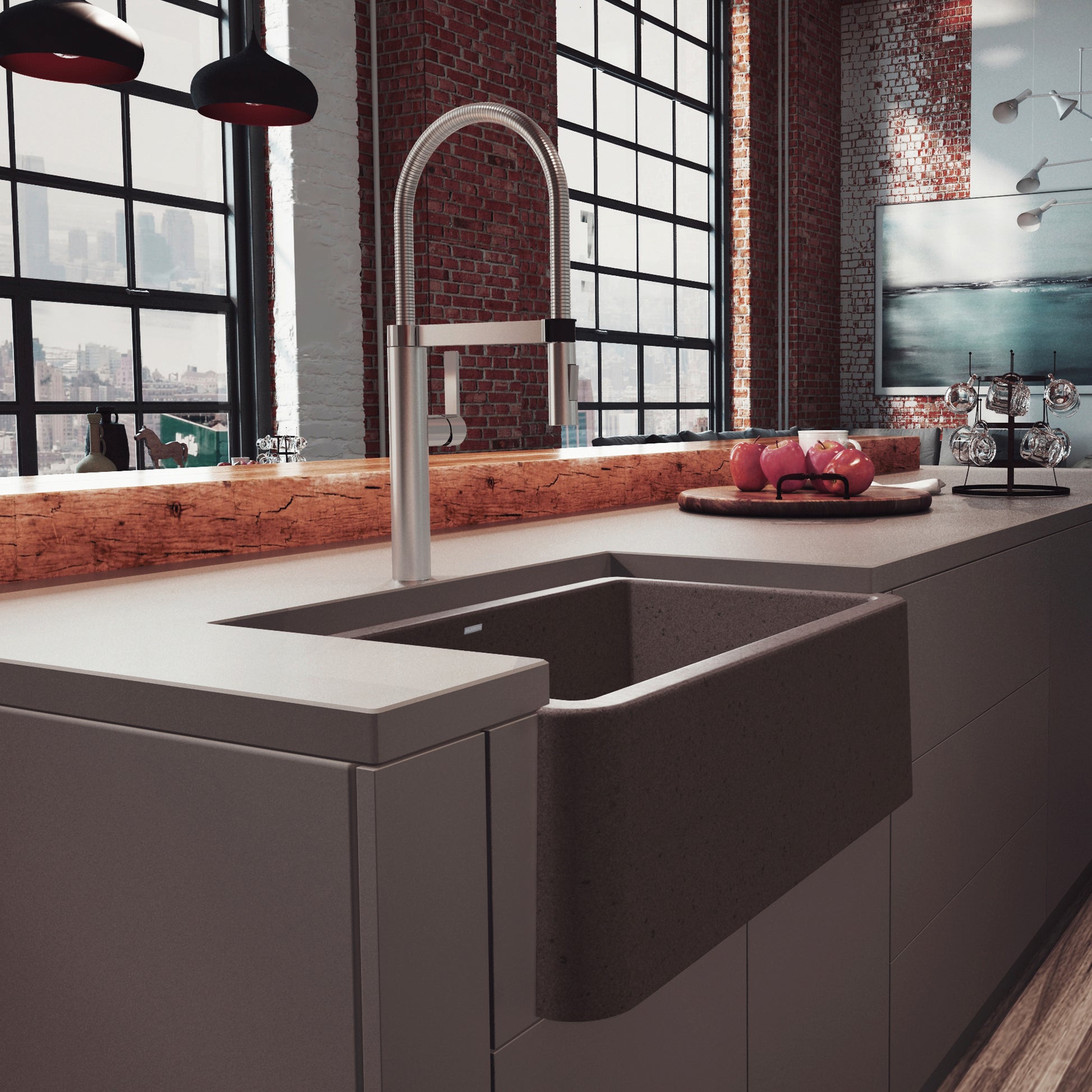 Café - BLANCO Ikon SILGRANIT 30" Single Bowl Apron-Front Farmhouse Sink