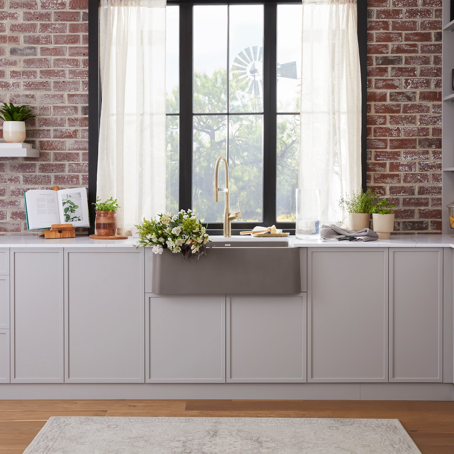 Volcano Gray - BLANCO Ikon SILGRANIT 30" Single Bowl Apron-Front Farmhouse Sink