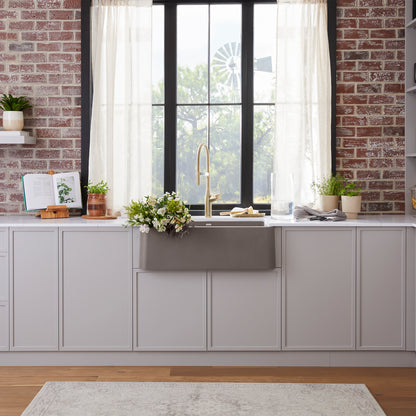 Volcano Gray - BLANCO Ikon SILGRANIT 30" Single Bowl Apron-Front Farmhouse Sink