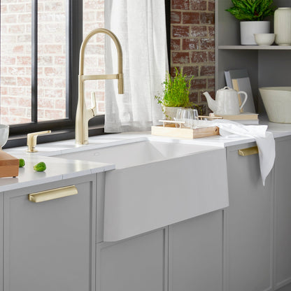 White - BLANCO Ikon SILGRANIT 30" Single Bowl Apron-Front Farmhouse Sink
