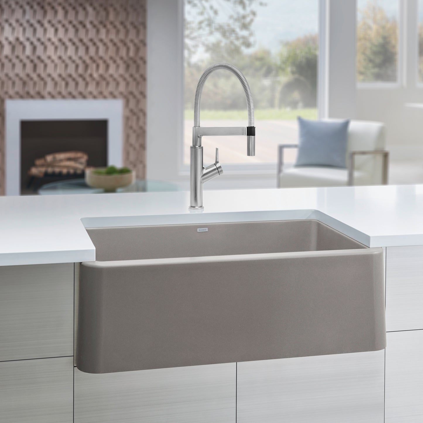 Truffle - BLANCO Ikon SILGRANIT 33" Single Bowl Apron-Front Farmhouse Sink