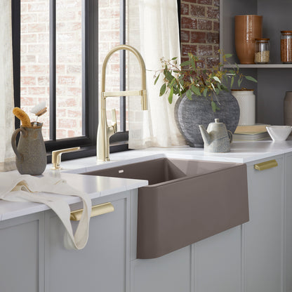 Volcano Gray - BLANCO Ikon SILGRANIT 33" Single Bowl Apron-Front Farmhouse Sink