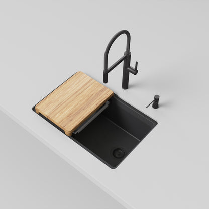 Coal Black - BLANCO Inteos SILGRANIT 30" Single Bowl Reversible Undermount Workstation Kitchen Sink