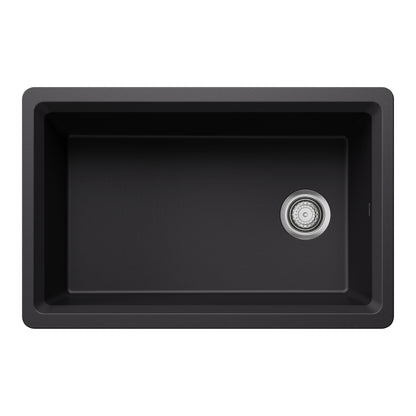 Coal Black - BLANCO Inteos SILGRANIT 30" Single Bowl Reversible Undermount Workstation Kitchen Sink