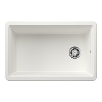 White - BLANCO Inteos SILGRANIT 30" Single Bowl Reversible Undermount Workstation Kitchen Sink