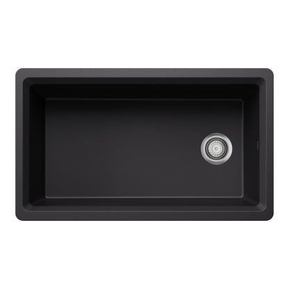 Coal Black - BLANCO Inteos SILGRANIT 33" Single Bowl Reversible Undermount Workstation Kitchen Sink