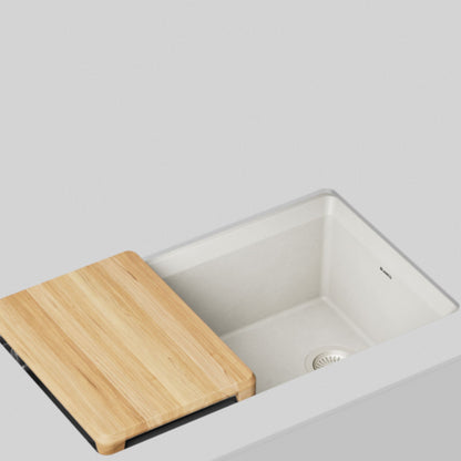 Soft White - BLANCO Inteos SILGRANIT 33" Single Bowl Reversible Undermount Workstation Kitchen Sink