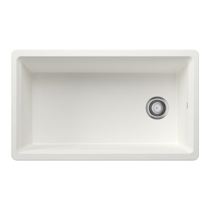 White - BLANCO Inteos SILGRANIT 33" Single Bowl Reversible Undermount Workstation Kitchen Sink