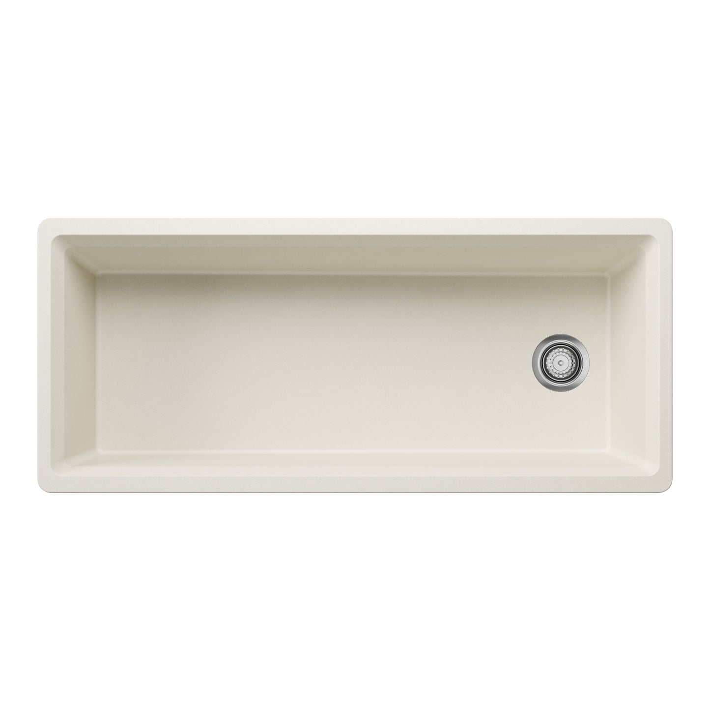 Soft White - BLANCO Inteos SILGRANIT 45" Single Bowl Reversible Undermount Workstation Kitchen Sink