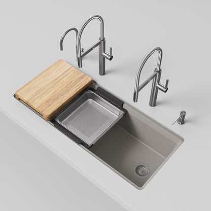 Truffle - BLANCO Inteos SILGRANIT 45" Single Bowl Reversible Undermount Workstation Kitchen Sink