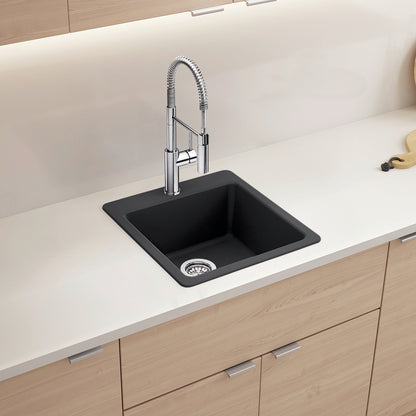 Coal Black - BLANCO Liven SILGRANIT 21" Single Bowl Dual Mount Kitchen Sink