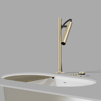 Satin Gold - BLANCO Luneoo Pull-Down Dual-Spray Kitchen Faucet with Push Button Activation