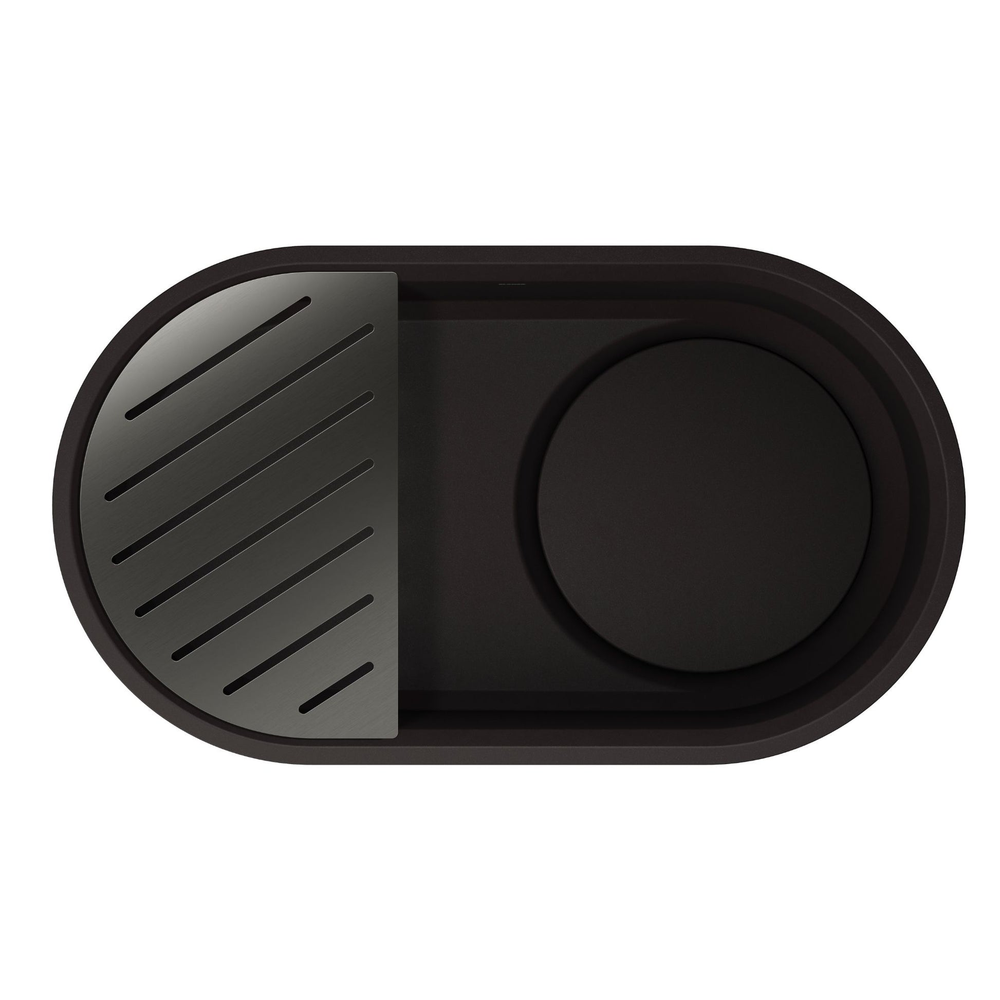 Satin Platinum - BLANCO Oovalon Drain & Accessory Bundle - Includes Top Grid, Basket Strainer and Drain Button