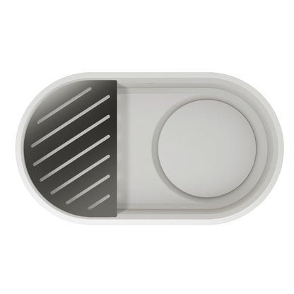 Cloud White - BLANCO Oovalon VELGRANIT 30" Single Bowl Undermount/Flush-Mount Kitchen Sink with Capflow