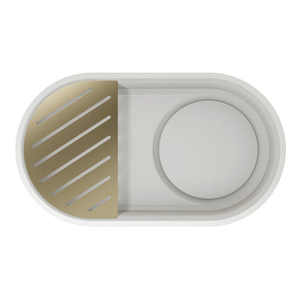 Cloud White - BLANCO Oovalon VELGRANIT 30" Single Bowl Undermount/Flush-Mount Kitchen Sink with Capflow
