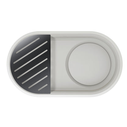 Cloud White - BLANCO Oovalon VELGRANIT 30" Single Bowl Undermount/Flush-Mount Kitchen Sink with Capflow