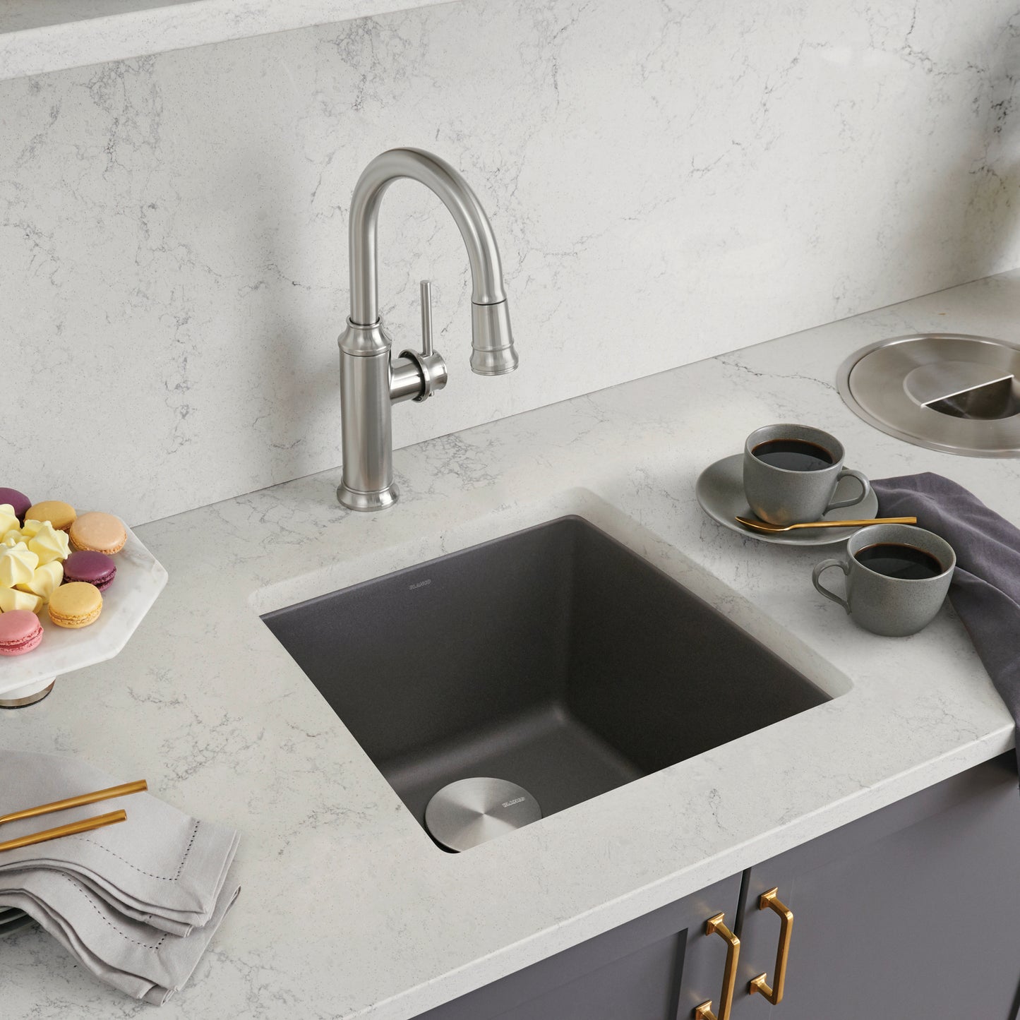 Cinder - BLANCO Performa SILGRANIT 17" Undermount Bar Sink