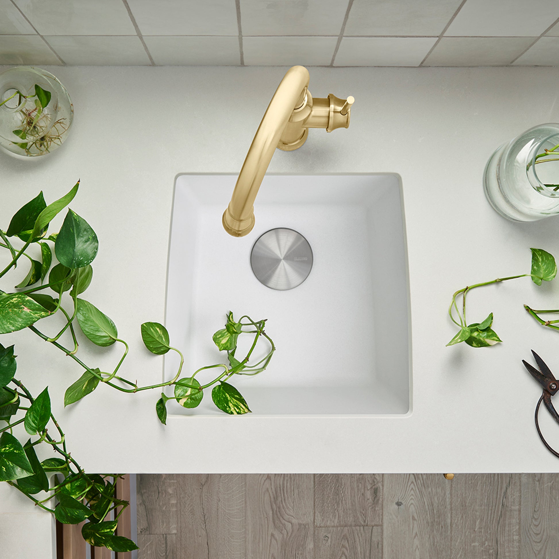 White - BLANCO Performa SILGRANIT 17" Undermount Bar Sink