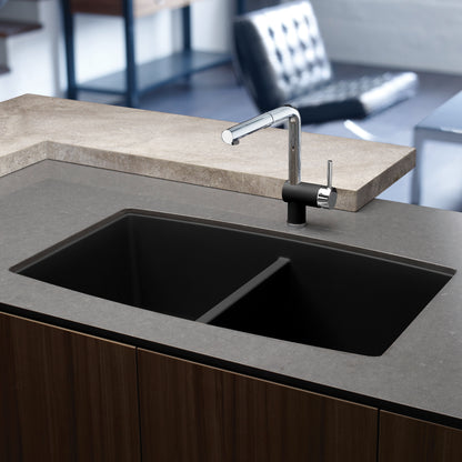 Anthracite - BLANCO Performa SILGRANIT 33" 50/50 Double Bowl Undermount Kitchen Sink
