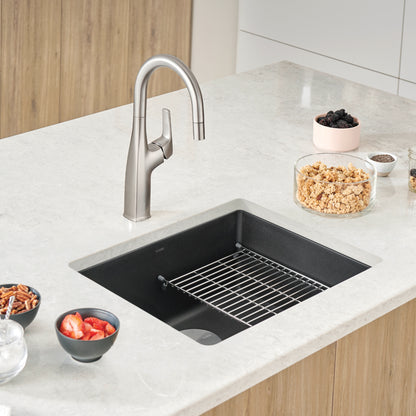 Coal Black - BLANCO Precis SILGRANIT 21" Single Bowl Undermount Kitchen Sink