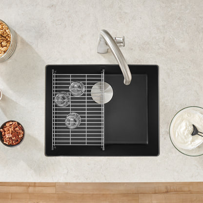 Coal Black - BLANCO Precis SILGRANIT 21" Single Bowl Undermount Kitchen Sink