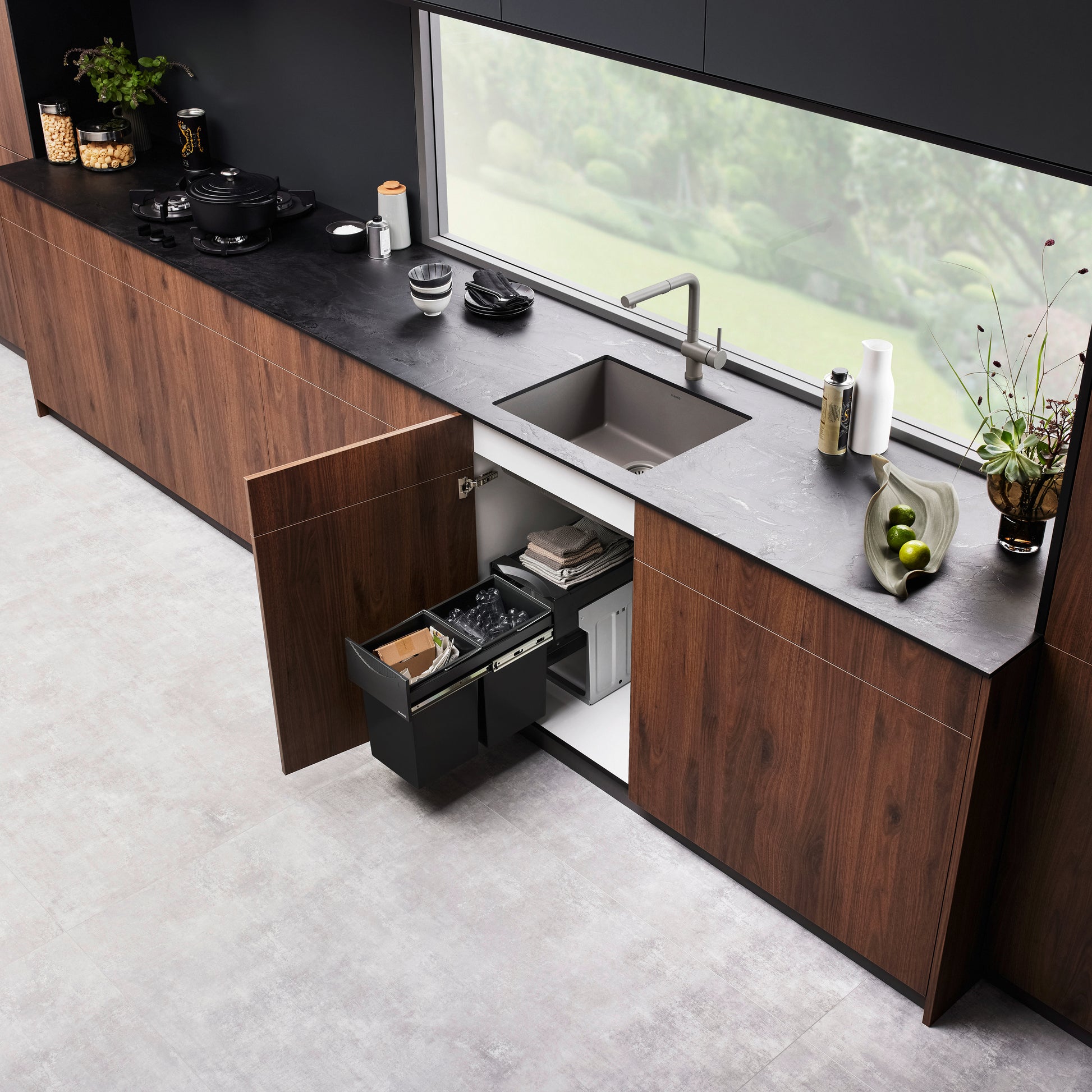 Volcano Gray - BLANCO Precis SILGRANIT 24" Single Bowl Undermount Kitchen Sink