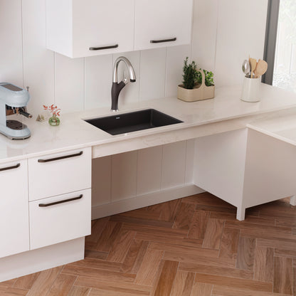 Cinder - BLANCO Precis SILGRANIT 25" ADA Single Bowl Undermount Kitchen Sink