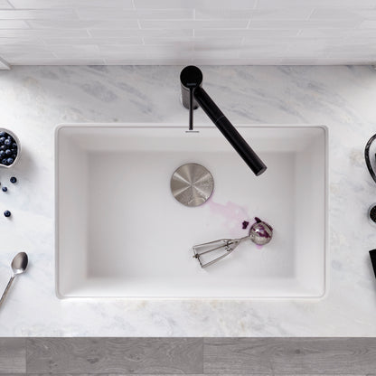 White - BLANCO Precis SILGRANIT 27" Single Bowl Undermount Kitchen Sink