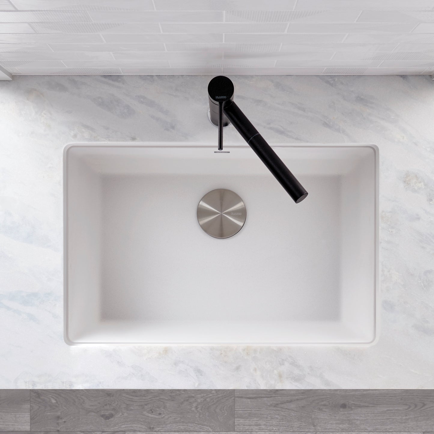 White - BLANCO Precis SILGRANIT 27" Single Bowl Undermount Kitchen Sink