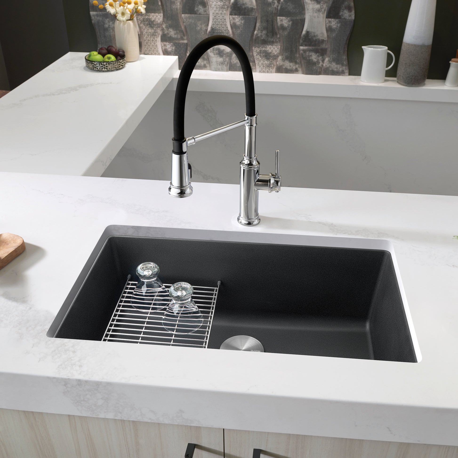 Anthracite - BLANCO Precis SILGRANIT 30" Single Bowl Undermount Kitchen Sink