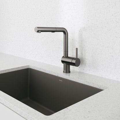 Volcano Gray - BLANCO Precis SILGRANIT 30" Single Bowl Undermount Kitchen Sink