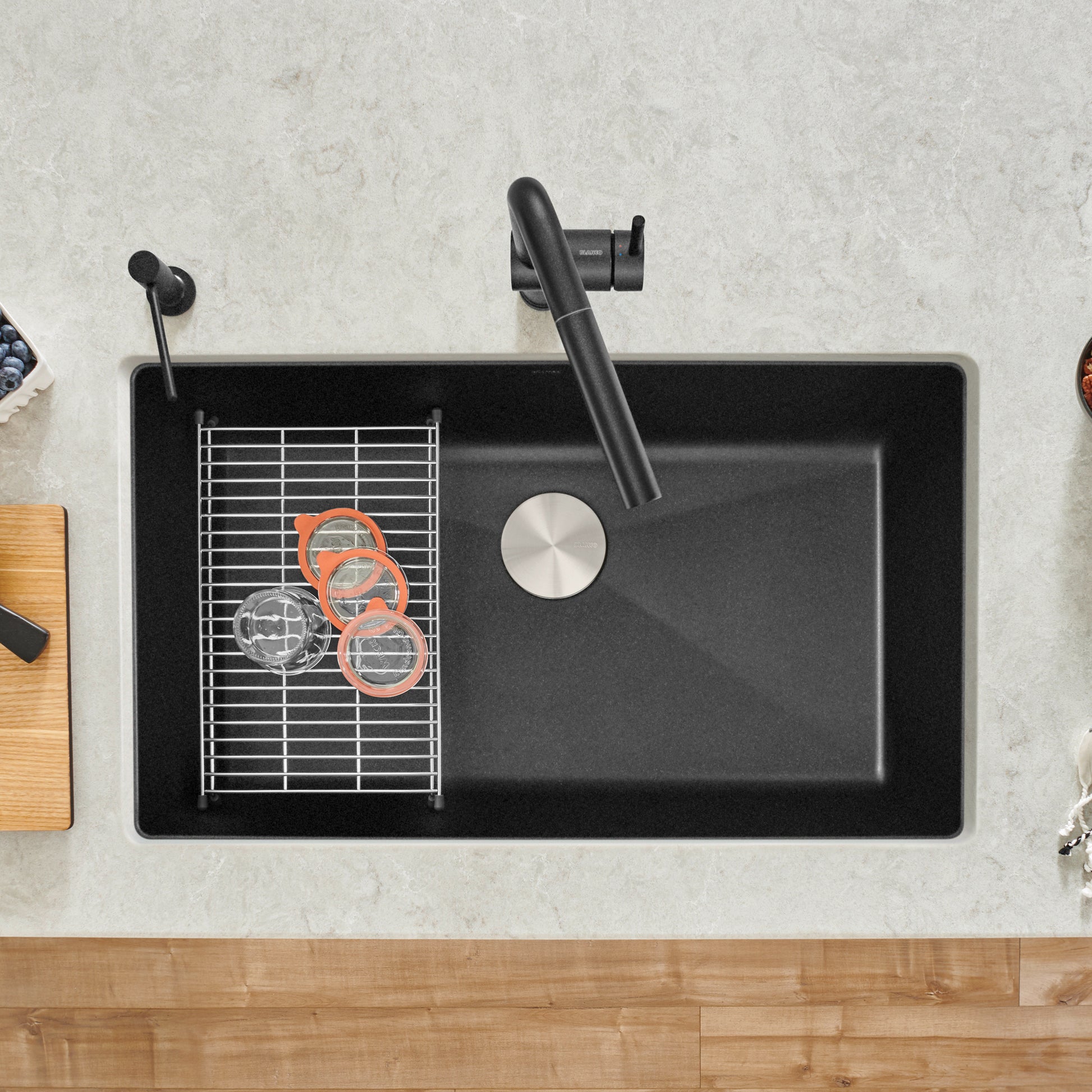 Anthracite - BLANCO Precis SILGRANIT 32" Super Single Undermount Kitchen Sink