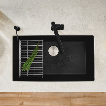 Coal Black - BLANCO Precis SILGRANIT 32" Super Single Undermount Kitchen Sink