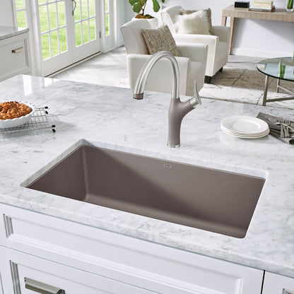 Truffle - BLANCO Precis SILGRANIT 32" Super Single Undermount Kitchen Sink