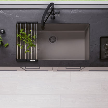 Volcano Gray - BLANCO Precis SILGRANIT 32" Super Single Undermount Kitchen Sink
