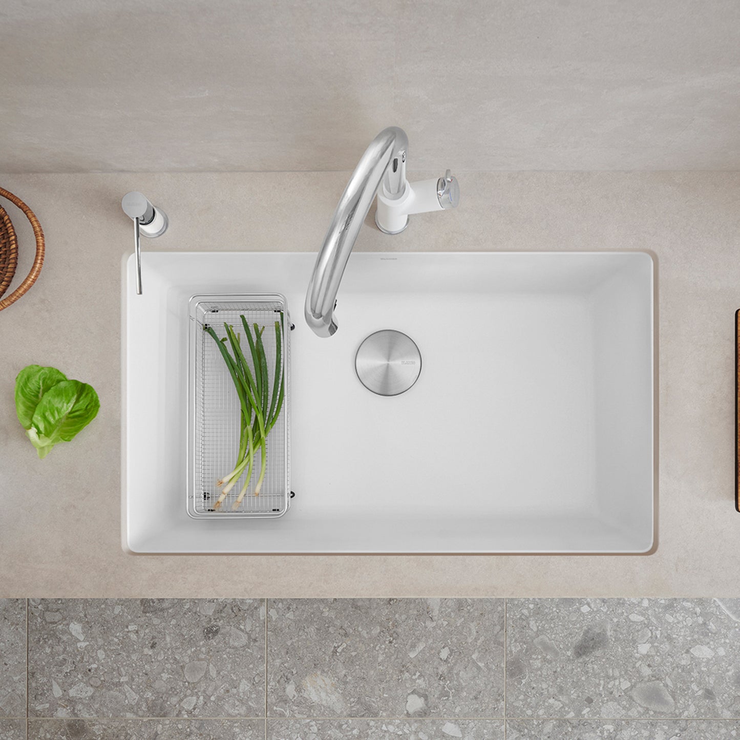 White - BLANCO Precis SILGRANIT 32" Super Single Undermount Kitchen Sink