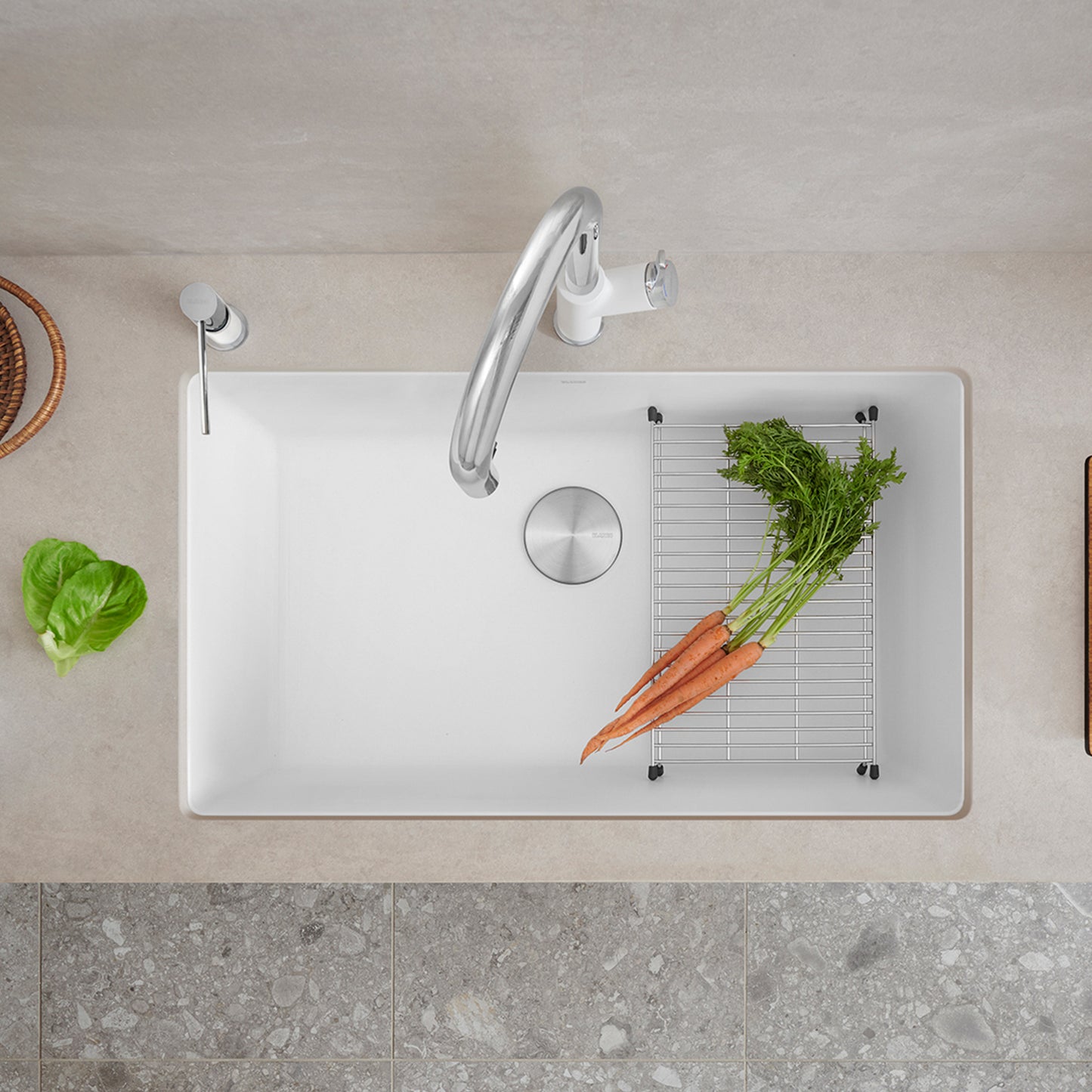 White - BLANCO Precis SILGRANIT 32" Super Single Undermount Kitchen Sink