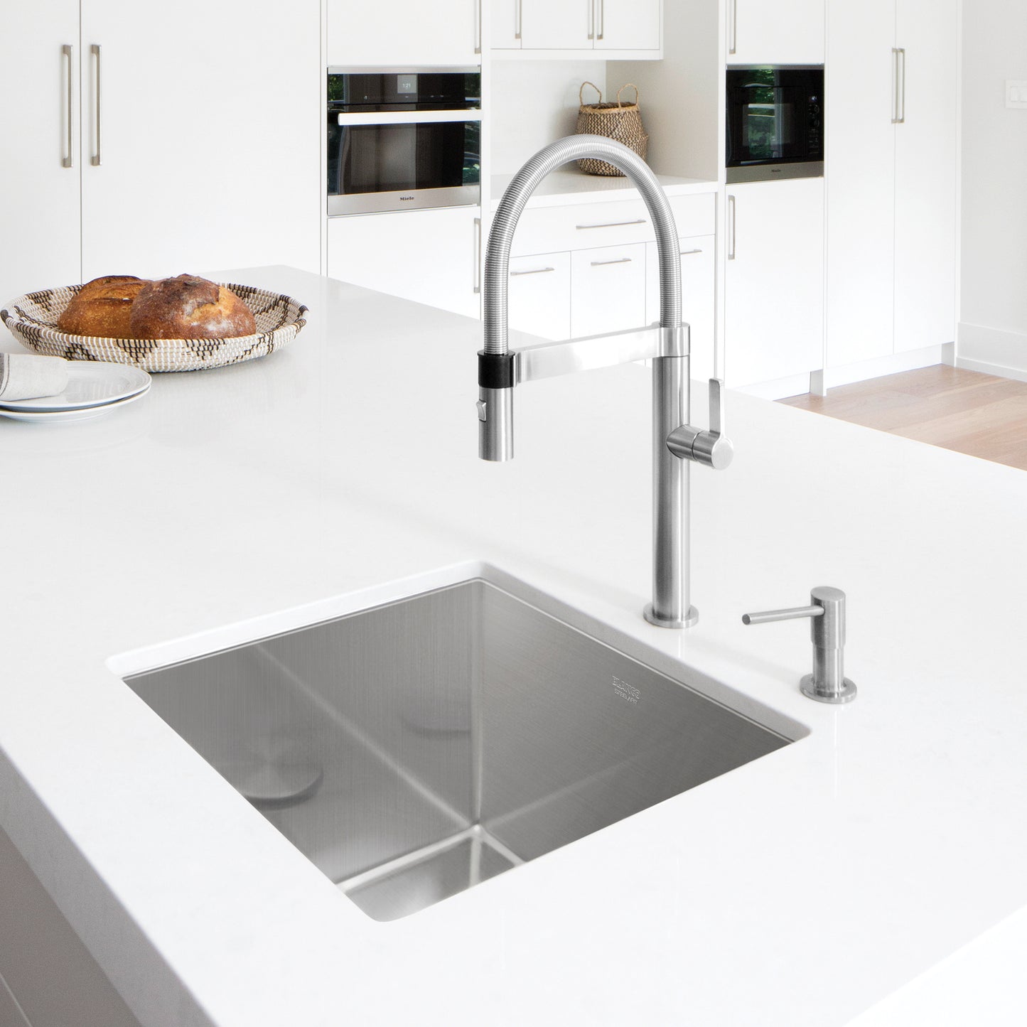 Satin Polished Finish - BLANCO Precision R10 19" Single Bowl Undermount Stainless Steel Kitchen Sink