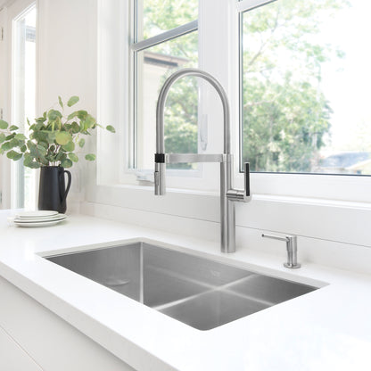 Satin Polished Finish - BLANCO Precision R10 32" Super Single Bowl Undermount Stainless Steel Kitchen Sink