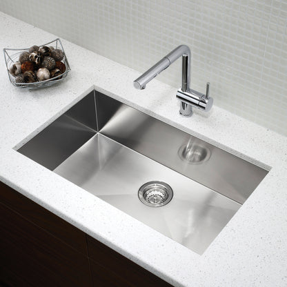 Satin Polished Finish - BLANCO Quatrus R0 32" Single Bowl Undermount Stainless Steel Kitchen Sink