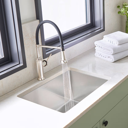 Satin Polished Finish - BLANCO Quatrus R15 25" Single Bowl Dual Mount Stainless Steel Laundry Sink