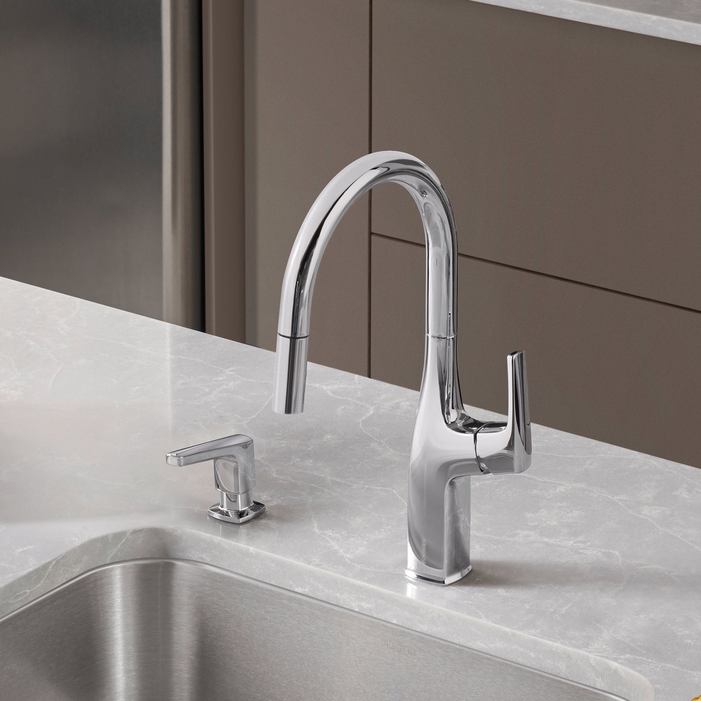 Pvd Steel - BLANCO Rivana High-Arc Pull-Down Dual-Spray Kitchen Faucet