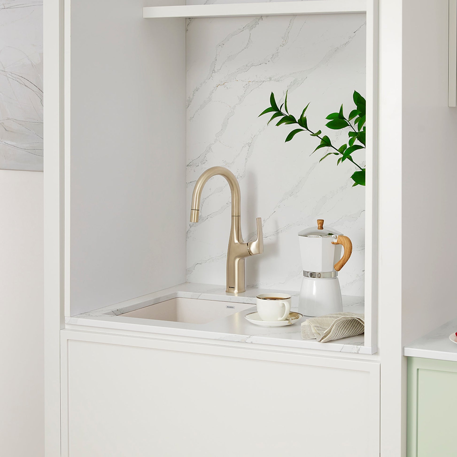 Satin Gold - BLANCO Rivana Pull-Down Bar Faucet