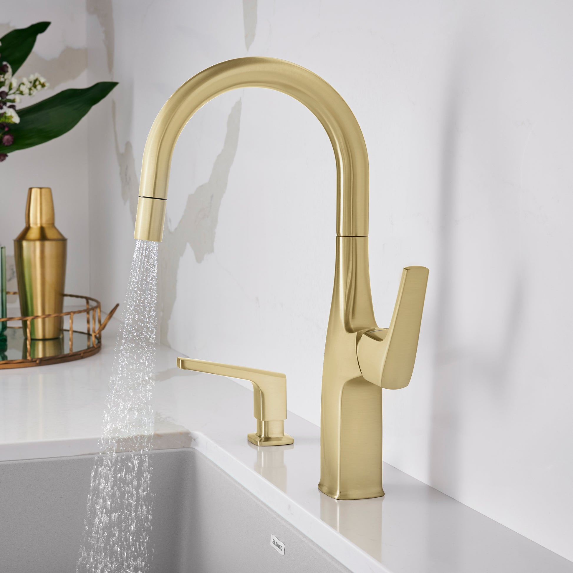 Satin Gold - BLANCO Rivana Pull-Down Bar Faucet