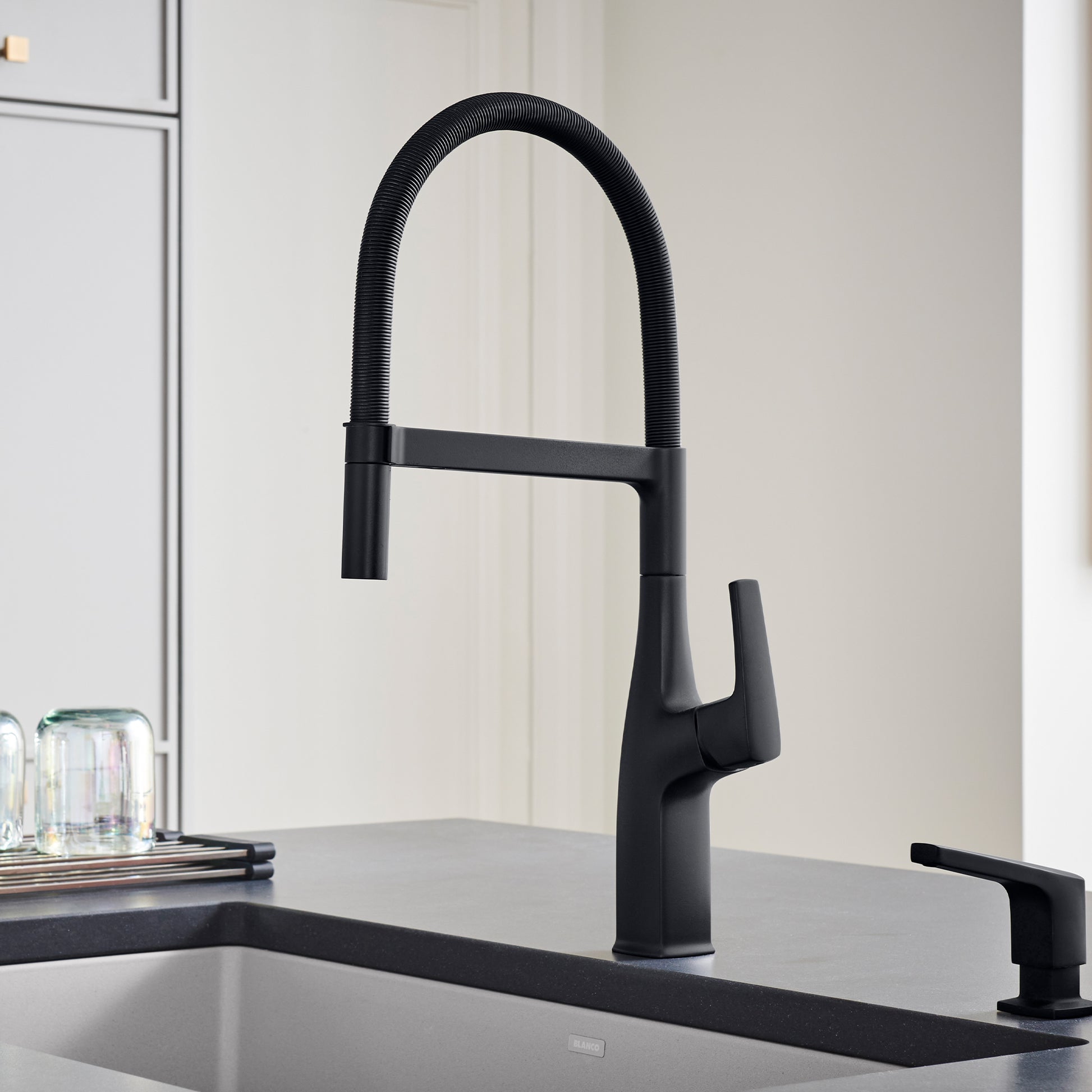 Matte Black - BLANCO Rivana Semi-Pro Pull-Down Dual-Spray Kitchen Faucet