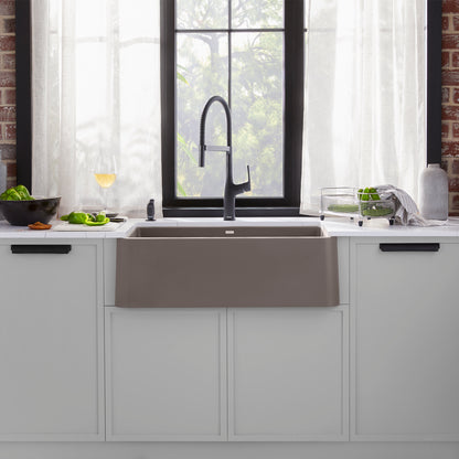 Matte Black - BLANCO Rivana Semi-Pro Pull-Down Dual-Spray Kitchen Faucet